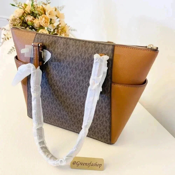 Michael Kors Charlotte Top Zip Tote shoulder bag & wallet brown - Picture 4 of 10